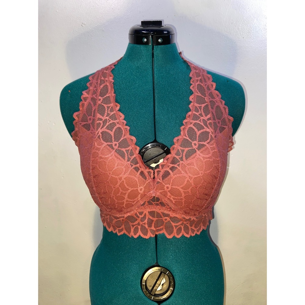 Victoria Secret PINK Lace Halter Bralette Padded Wireless Y2K Coquette S-D/DD